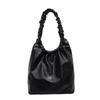 Large capacity underarm bag women's new simple pleated portable shoulder bag texture class commuter tote bag