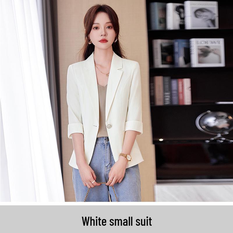 Women's Spring/Summer 2024 Pink Mid-Sleeve Blazer Jacket – New Fashion Casual Suit Top