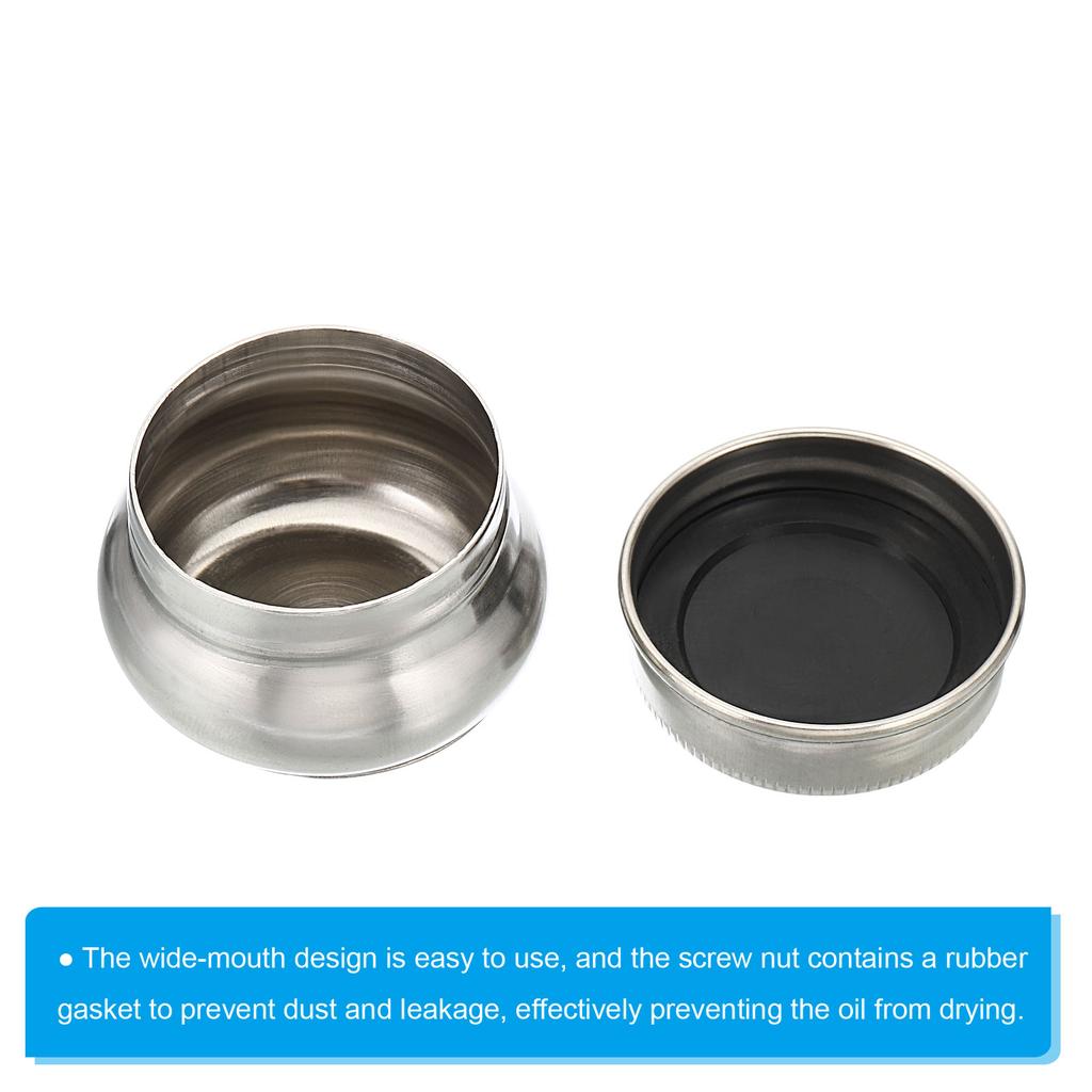 2/3Pcs Stainless Steel Drum Painting Palette Oil Paint Pot Single Hole Dipper Easy Clean Drawing Tools Palette Cup with Lid Clip