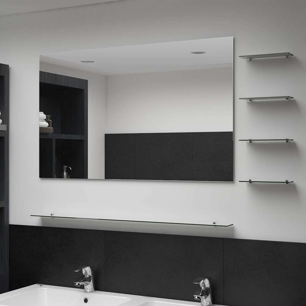 vidaXL Wandspiegel mit 5 Ablagen Silbern 100×60 cm silber