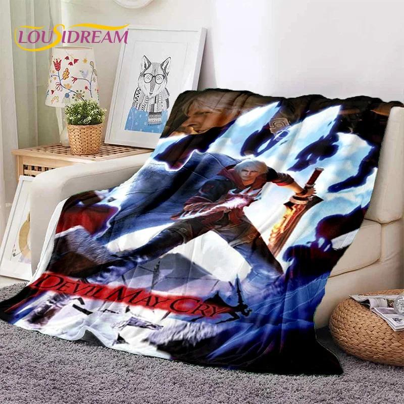 3D D-Devil May Cry DMC Game Cartoon Soft Flannel Blanket for Beds Bedroom Sofa Picnic,Throw Blanket for Outdoor Leisure Nap Gift
