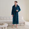 In Stock Flannel Couple's Bathrobe - Unisex Hotel B&B Long Bathrobe