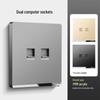 Dual-Gang 86 Type Wall Socket Panel with Double-Control Switch
