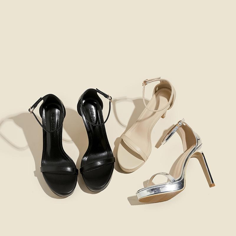 New Summer High Heels with Sexy Versatile Stiletto Waterproof Platform Platform Platform Sandals Women