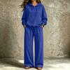 Women's Casual Comfortable Hooded Sweatshirt and Pants Set with Pockets for Fall Winter