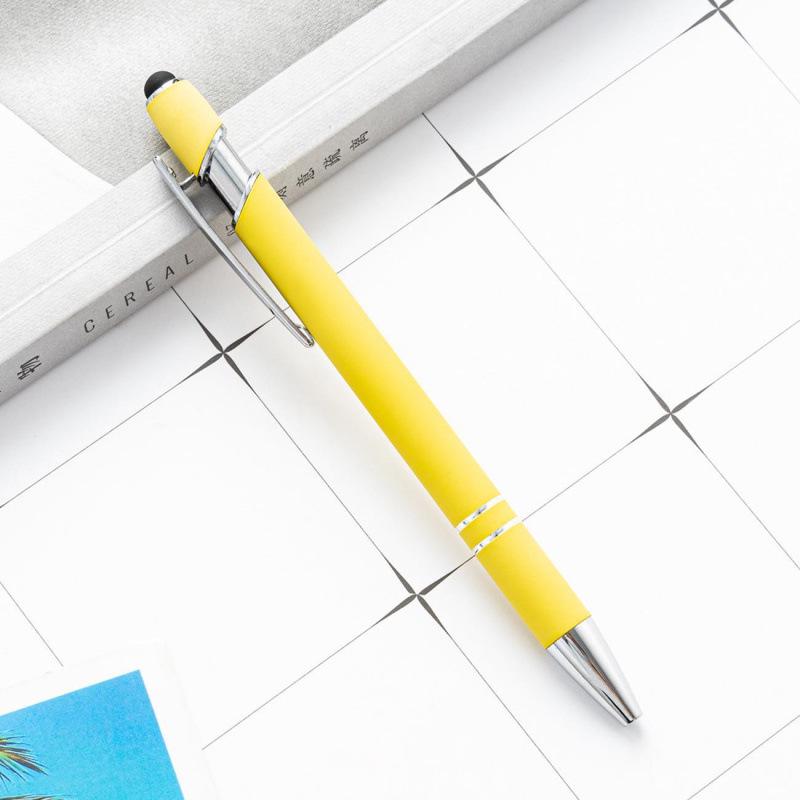 Elegant Push-Action Metal Touch Screen Ballpoint Pen with Customizable Logo and Spray Paint Finish