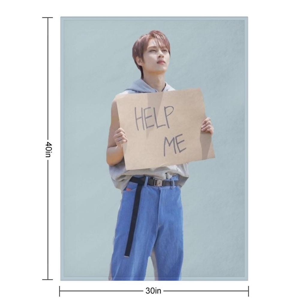 Jun Help Me Sign Throw Blanket Polar blankets ands Thin Cute Plaid Blankets