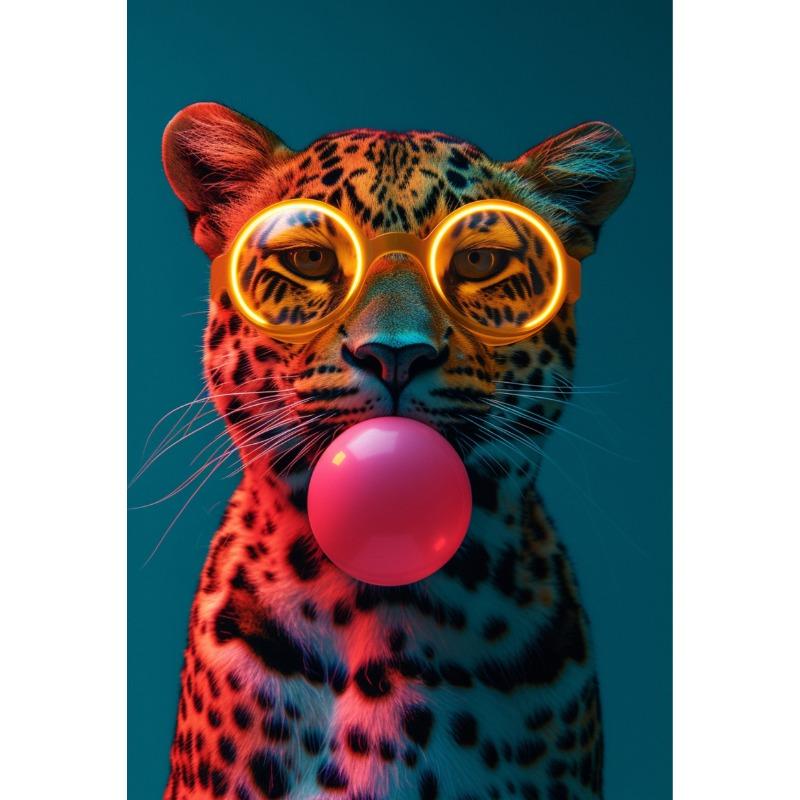 Jaguar Bunny Bear Giraffe Zebra Modern Fashionable Animals Poster Canvas Painting Colorful Wall Art Picture Office Home Decor