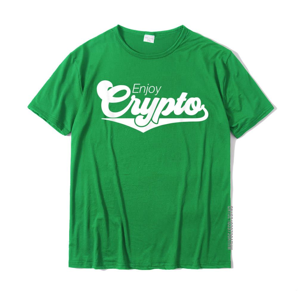 Enjoy Crypto Funny Retro Cryptocurrency Bitcoin HODL TShirt Group Casual Tops T Shirt Fitted Cotton Men T Shirt