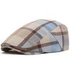 Men's Women Vintage Fashion Plaid Flat Cap Casual Ivy Newsboy Hat Breathable Lightweight Retro Beret For Spring Summer Unisex