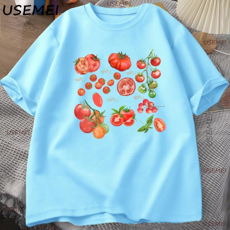 

Fruit Tomato TShirt Cottagecore Clothing Vegan T Shirt Aesthetic Clothes Unisex Women Graphic T Shirts Summer Harajuku Cotton Tee L