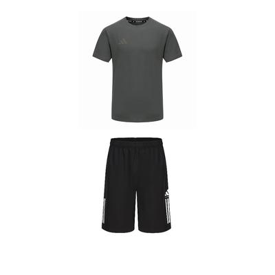 adidas Pull Taekwondo Respirant Col Rond Simple T-Shirt Manches Courtes Mode Short à Lacets Costume de Sport Décontracté ADICLTS24CTK-GFC+S21ATMSH1T-BW