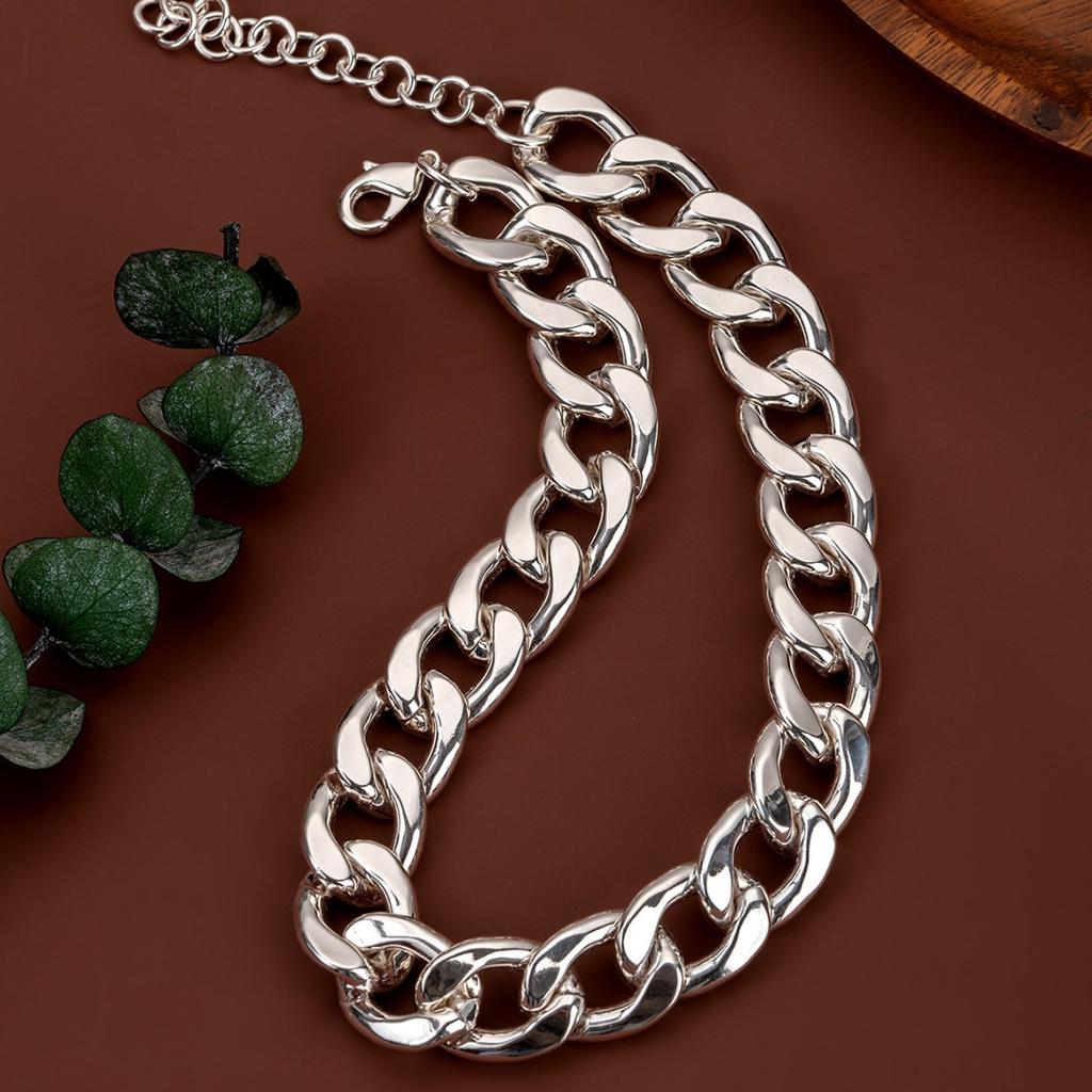 ZA Non-mainstream Hip-hop Punk Style Electroplating Platinum Trend with Creative Street Necklace Jewelry Short