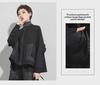 Early Spring Women's Dark Elastic Cotton A-Line Ruffle Jacket