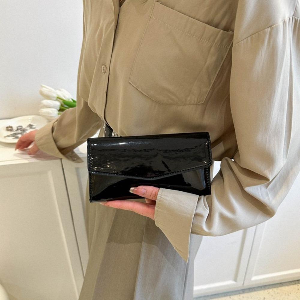 Pu Leather Envelope Evening Bag Functional Handheld Bag Fashion Messenger Cluth Bag  Outdoor