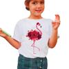 Mädchen Flamingo-Print Rundhals Kurzarm T-Shirt Sommer Kinder Freizeit T-Shirt
