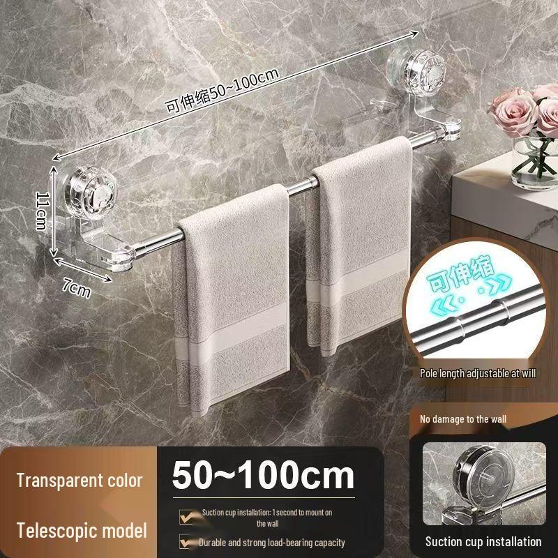 Rotating, Punch-Free Suction Cup Towel and Slipper Rack for Bathrooms