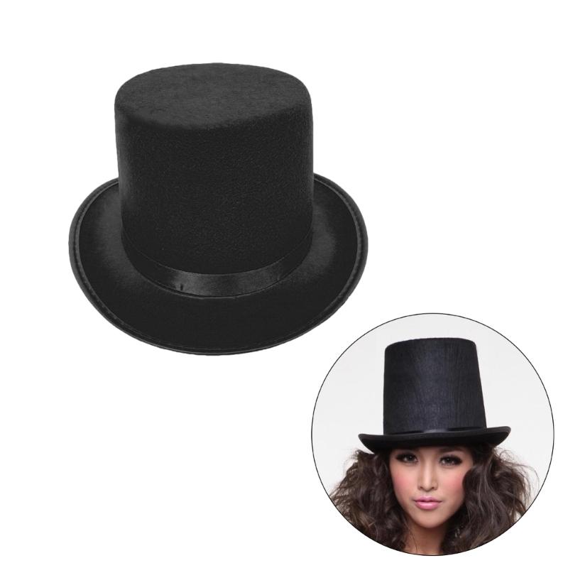 Dress Up Magicians Top Hat for Women Man Theme Party Hat with Roll Brims Costume Gentleman Top Hat HippiesCap Photo Hat