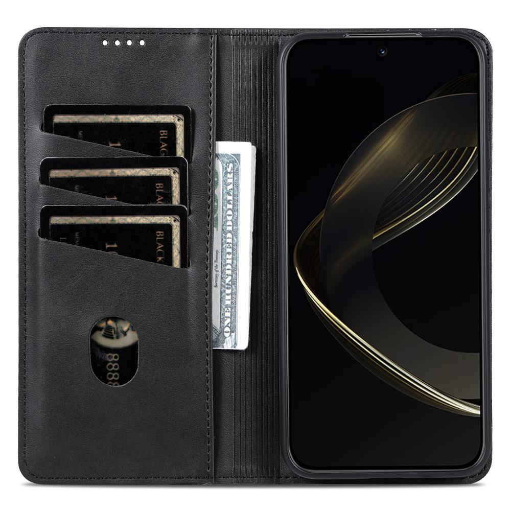

AZNS For Oppo Reno13 Pro 5G Case Cowhide Texture PU Leather Wallet Phone Cover Black
