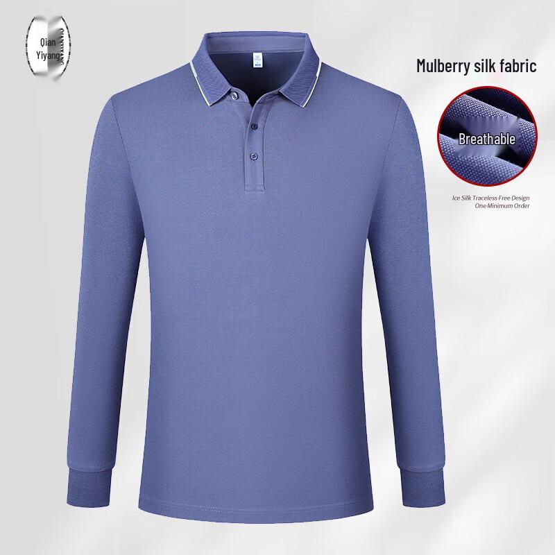

Thickened Long-Sleeve Cotton Polo Shirt L