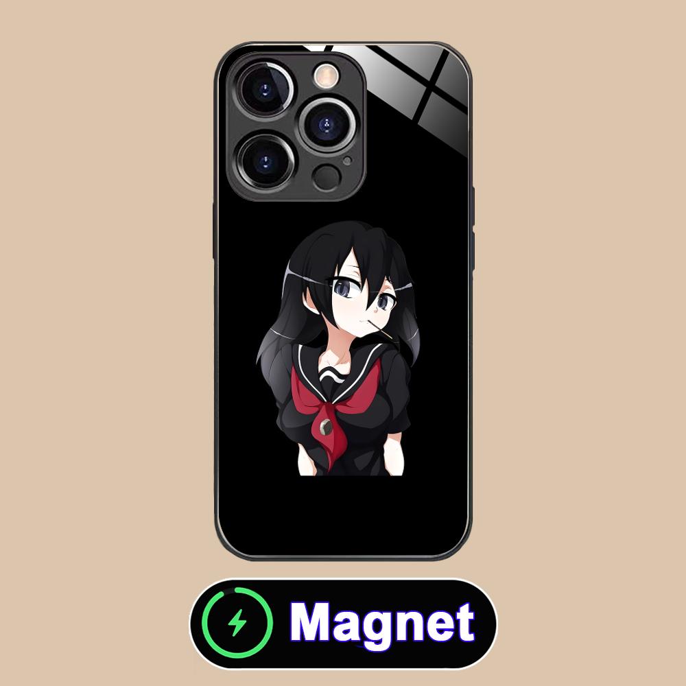 

Akame Kurome Glass MagSafe Mobile Phone Case for iPhone 17 16 15 14 13 12 11 Air Pro Max Plus Mini Colorful Cover iPhone 11 Pro Max