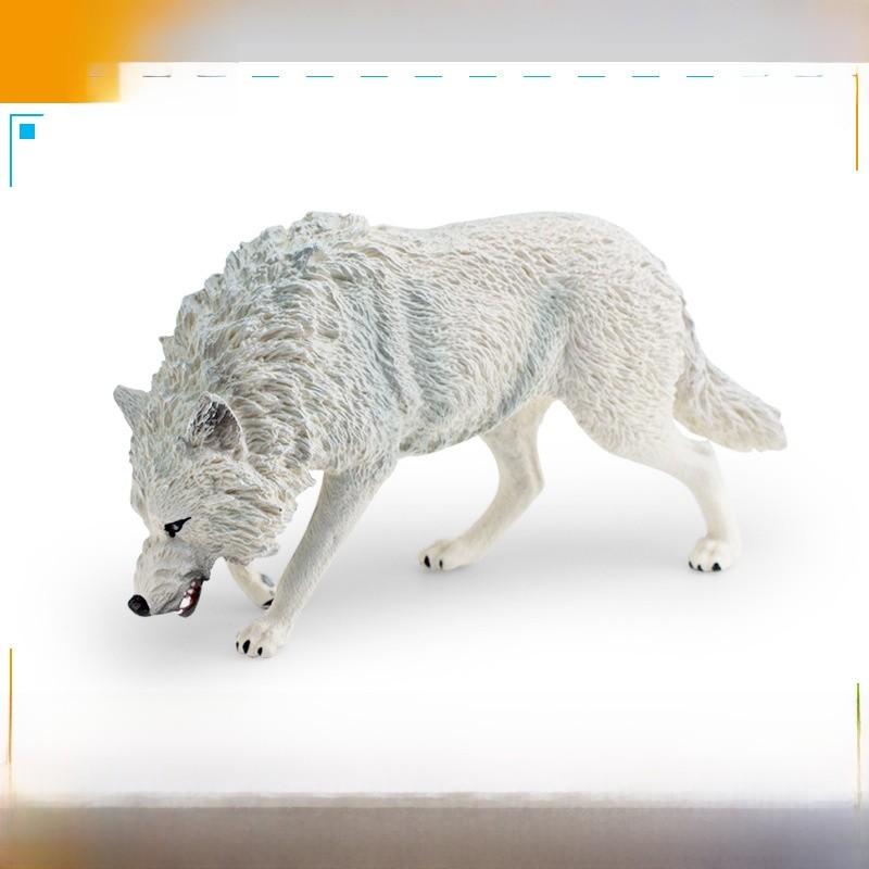 Childrens Static Pvc Wild Animal Figures Featuring Black And White Wolf Collectibles
