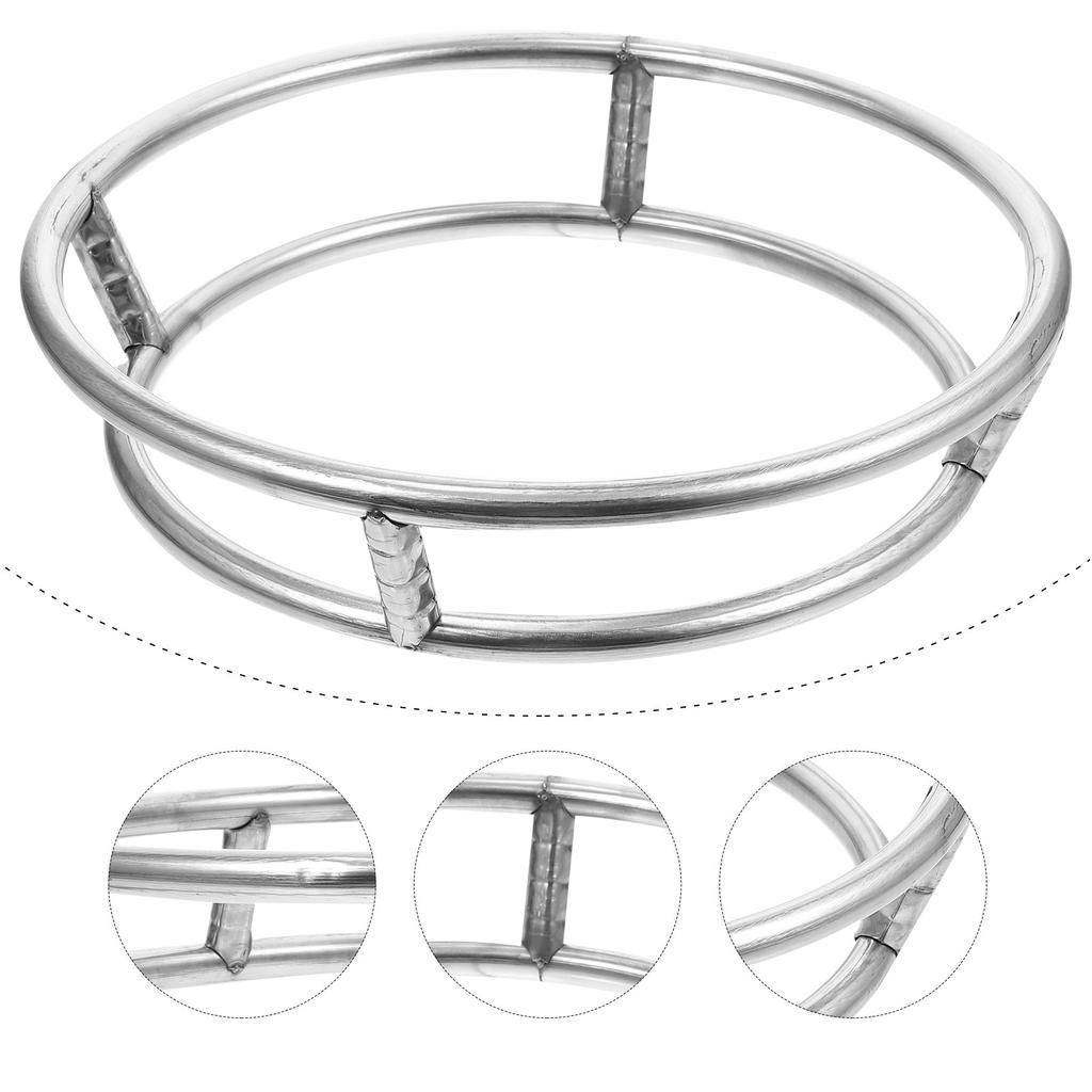 Double-Layer Stainless Steel Pot Rack Heat-Resistant Round Support Stove Stand Round Pot Holder for Cooking Pan Rack with