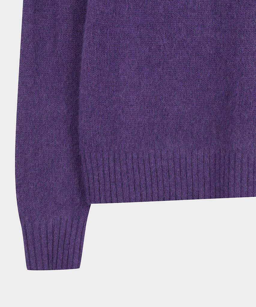 BROOKS BROTHERS Brushed Wool Classic Sweater (Purple) (Bbwrmm4280Tew)