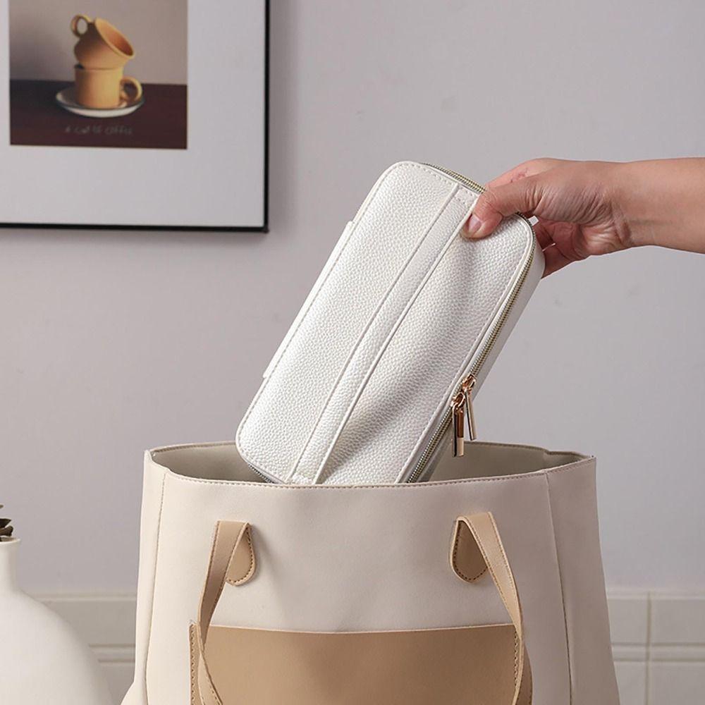 Portable Earring Storage Case PU Leather Jewelry Case Multifunctional Jewelry Storage Box