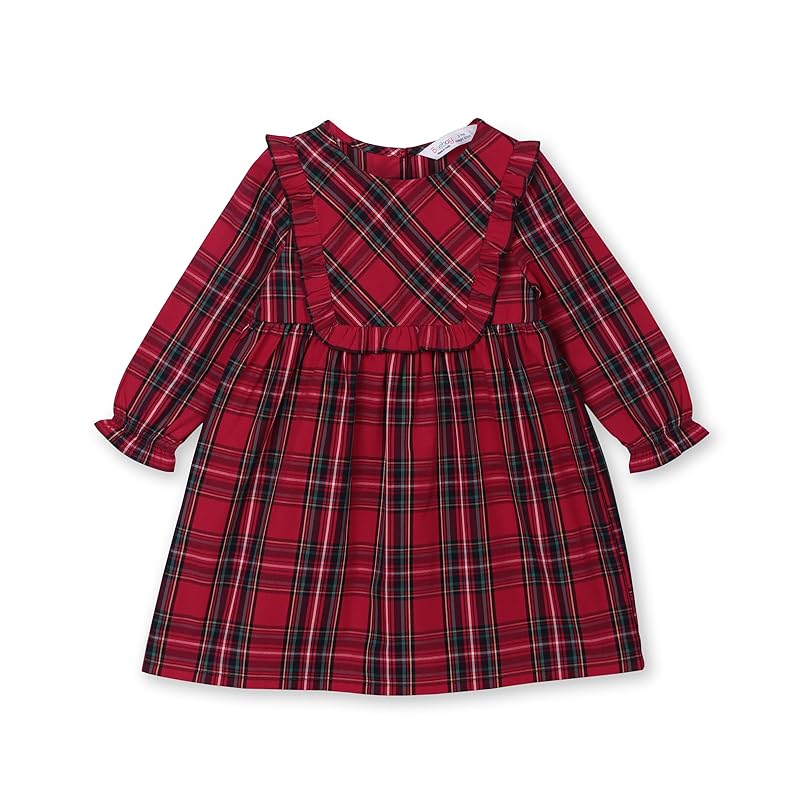Tartan checks yoke dress RED 6 Years красный