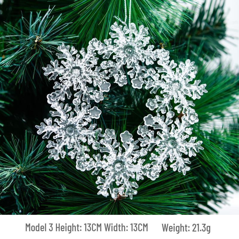 Transparent Acrylic Christmas Tree Ornaments: Elk & Snowflake Decorations