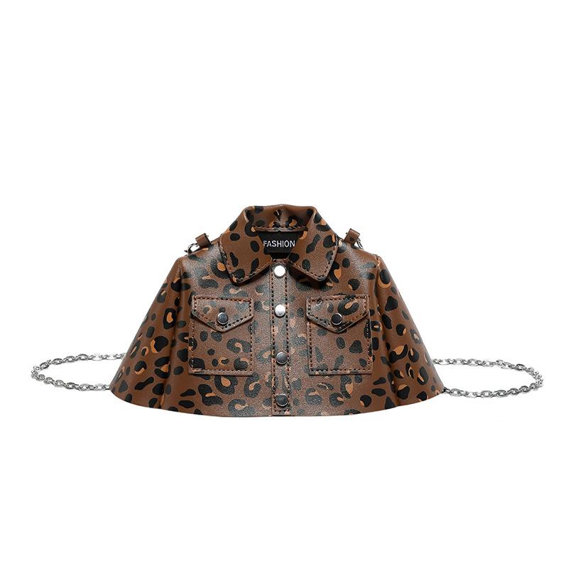 Personalized leopard print small bag women's 2025 new Korean version of fashion niche design clothes modeling crossbody small square bag