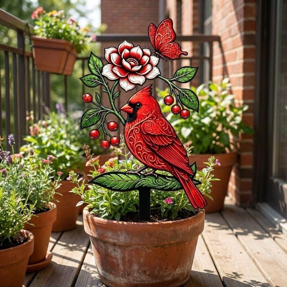 2D Flat Bird Pattern Ground Insertion Decorative Yard Lawn Ornament Yard Lawn Insert
