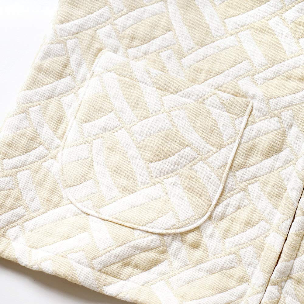 10mois Fluffy Gauze Long Hanten Kagome 19171022 (6-Layer Gauze) (Hanten), Pattern, Beige,