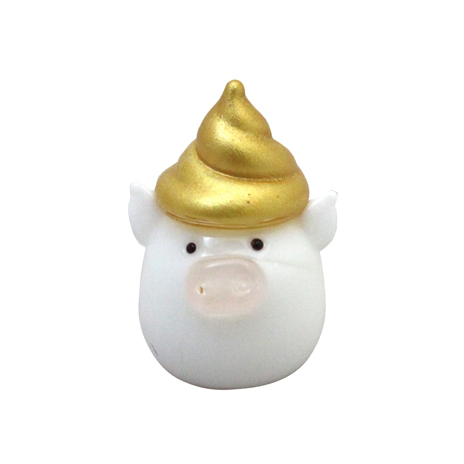 

Four Cart Cute Handmade Glasswork Money Luck Figure 15mm 22mm Width Height