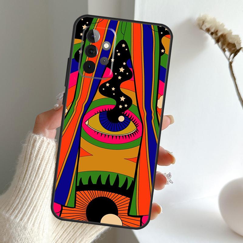 Regenbogen 70er Jahre Groovy Landschaft Hülle Für Samsung Galaxy A34 A54 A14 A15 A35 A55 A16 A26 A36 A56 A52 A12 A32 A13 A33 A53 A17