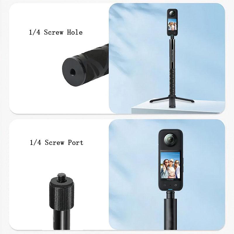 Time Invisible Selfie Stick for Insta360 X4 X3 X2 GoPro 12 11 10 9 8 DJI Action 4/3 SJCAM Selfie Stick Bundle Handle 7
