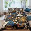 Japanese Crane Duvet Cover King Queen Size Wave Flower Ukiyo-e Style Bedding Set Eastern Culture 2/3pcs Polyester Quilt Cover