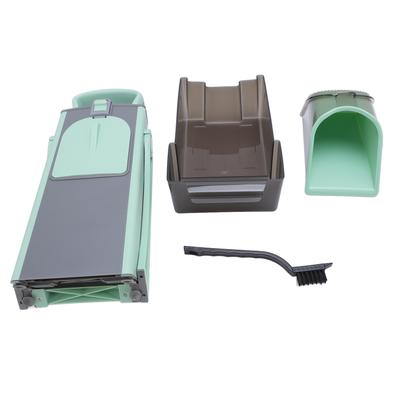 Vegetable Cutter Food Chopper Adjustable Food Chopper Grater Shredder for Home Kitchen Green
