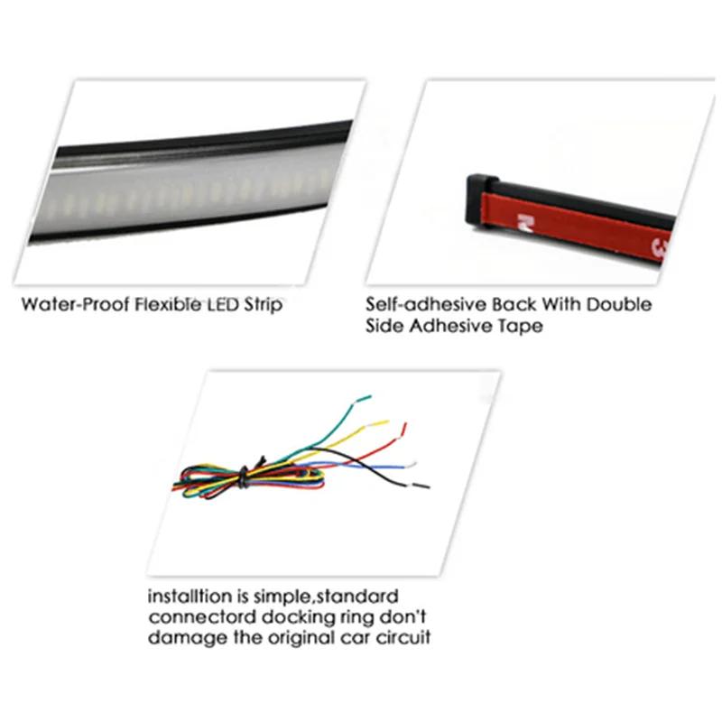 Flexibles Switchback-LED-Knight-Rider-Streifenlicht für Scheinwerfer, sequentielles Blinklicht, DRL, fließendes bernsteinfarbenes gelbes Blinkerlicht
