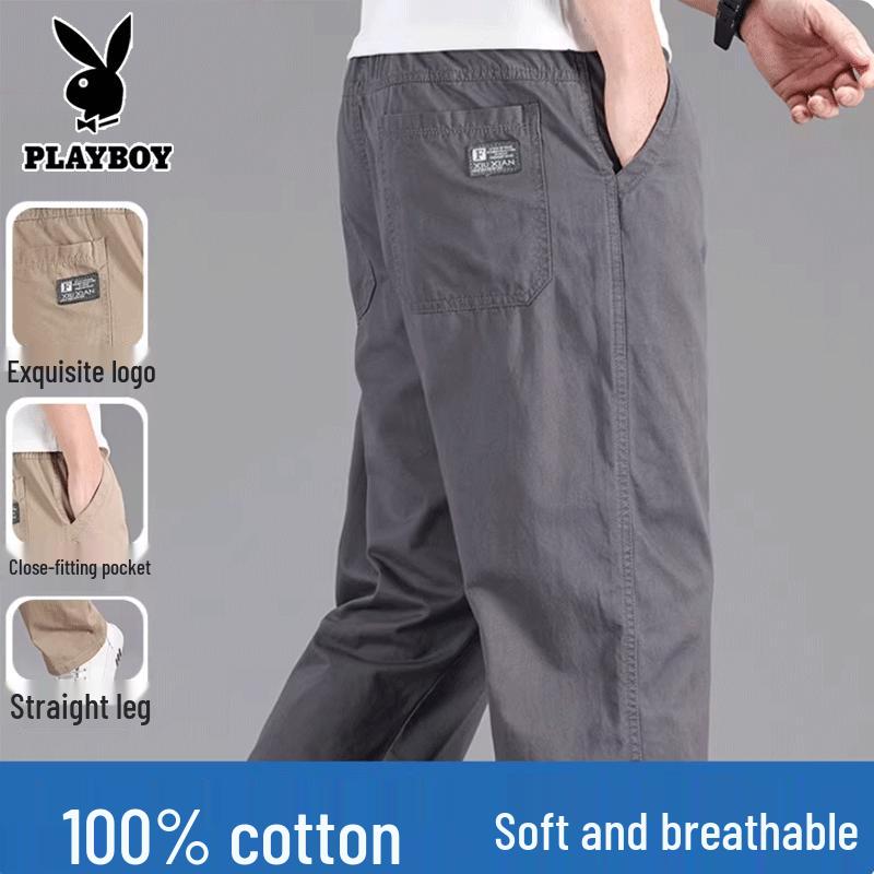 Playboy Men s 100% Cotton Loose Straight Casual Pants 5XL