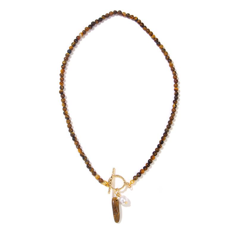 Bohemian Natural Stone Bead Choker Necklace Handmade Irregular Ladies Gemstones Beaded Jewelry Collar Party Friend Gift Femme