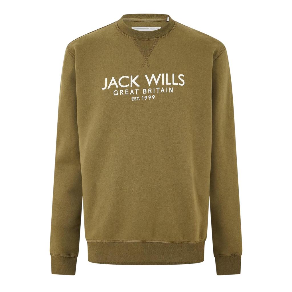 Jack Wills Herren Belvue Sweatshirt mit besticktem Logo
