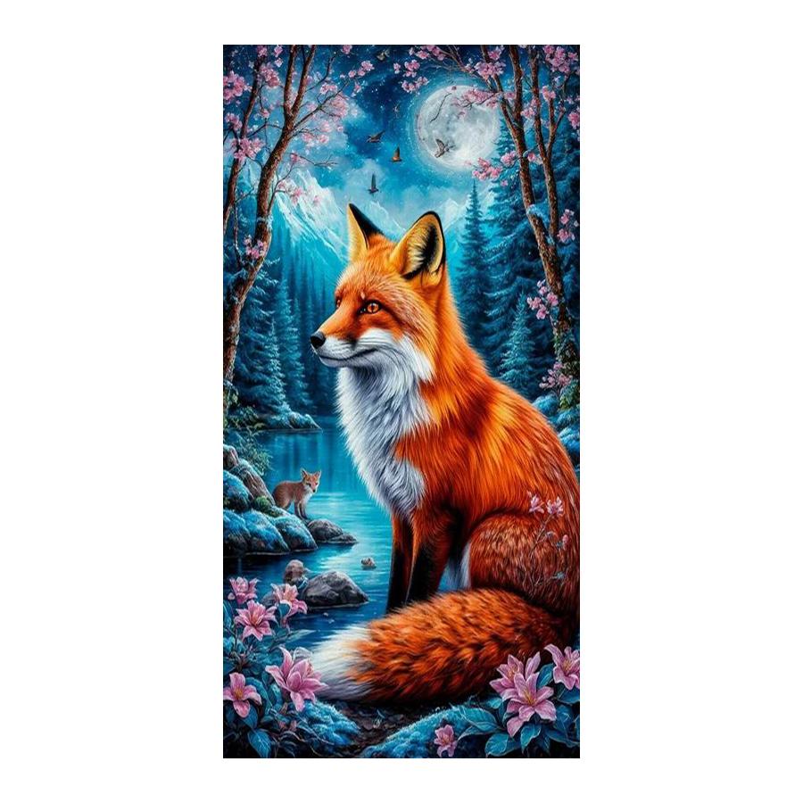 Moon Fox Large Size Diamond Painting New Collection Wild Animals Diy Full Square Round Drill Rhinestone Embroidery Mosaic Cross Stitch Kits Wall Decor