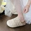 Lace Hollow Mesh Shoes with Skirt Comfortable Non-slip Slippers 2025 Summer New Thick-soled Bag Head Sandals Outside