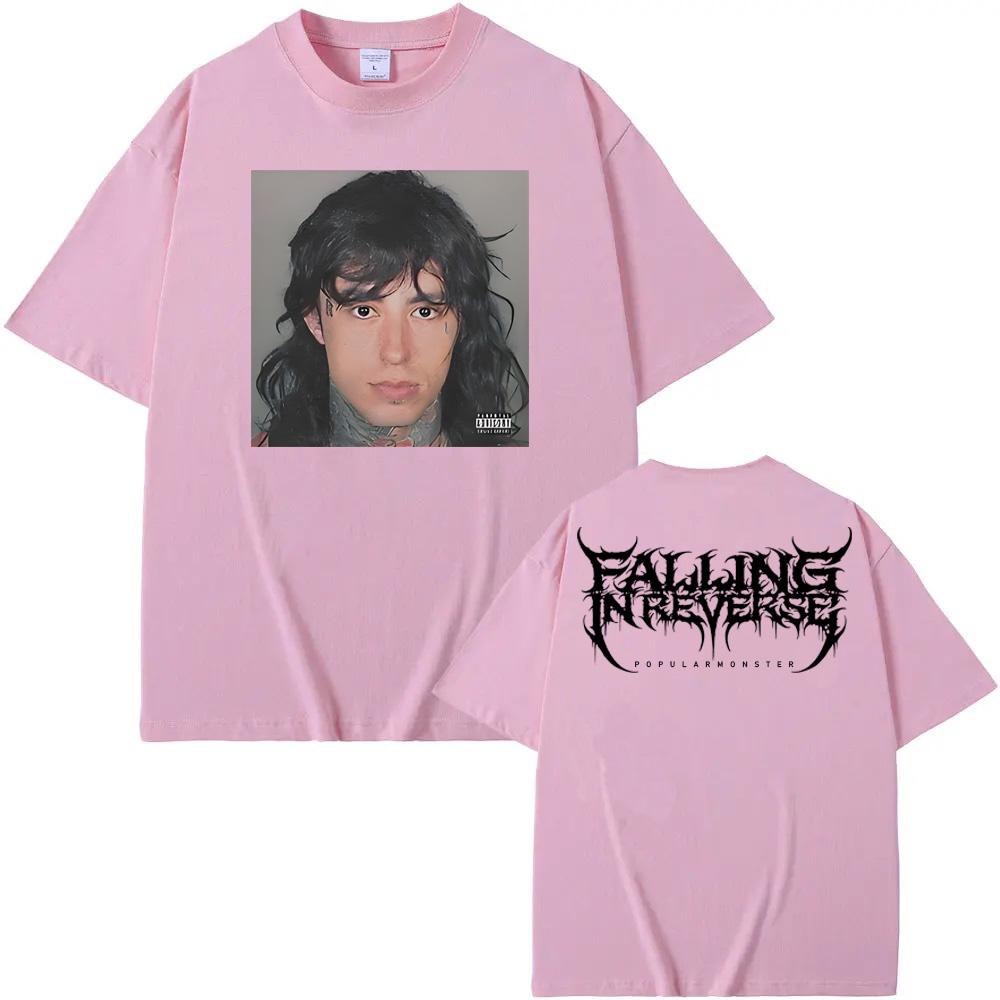 Falling In Reverse T Shirt Sleeve Fashion Tee-shirt Summer Casual Tshirt Popular Monster Cover and Back Logo 100%CottonTops