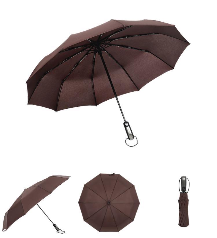 Three-fold automatic umbrella folding umbrella men's retro gentleman umbrella fixed umbrella