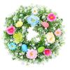 Bunter Plastik-Osterkranz mit simulierten Eiern und Blumen Handgefertigte Girlanden für Festival-Heimparty-Dekoration