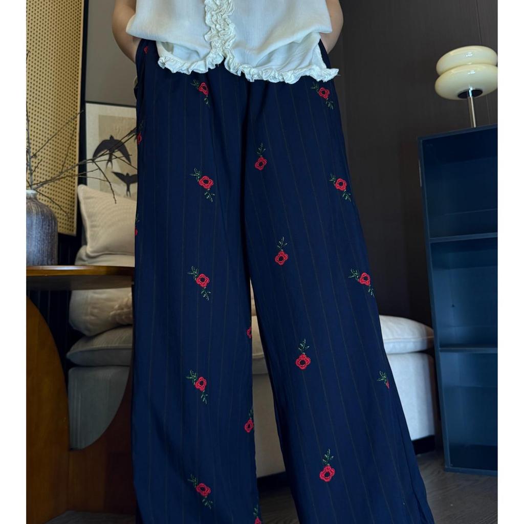 Versatile Summer Wide-Leg Cotton Silk Pants