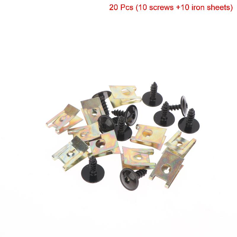 Car Screw Base U Clip Car Modification Fastener Metal Fender Bumper Protection Clip Interior Accessories Automobile Fasten A1